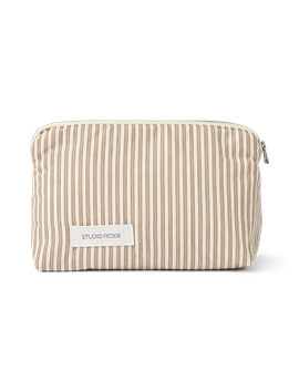 Studie Feder Celia Mini Toiletry Bag - Cotton Brown Beach Stripe